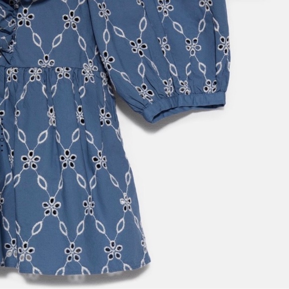 NWT ZARA Embroidered Openwork Blouse - Picture 3 of 10